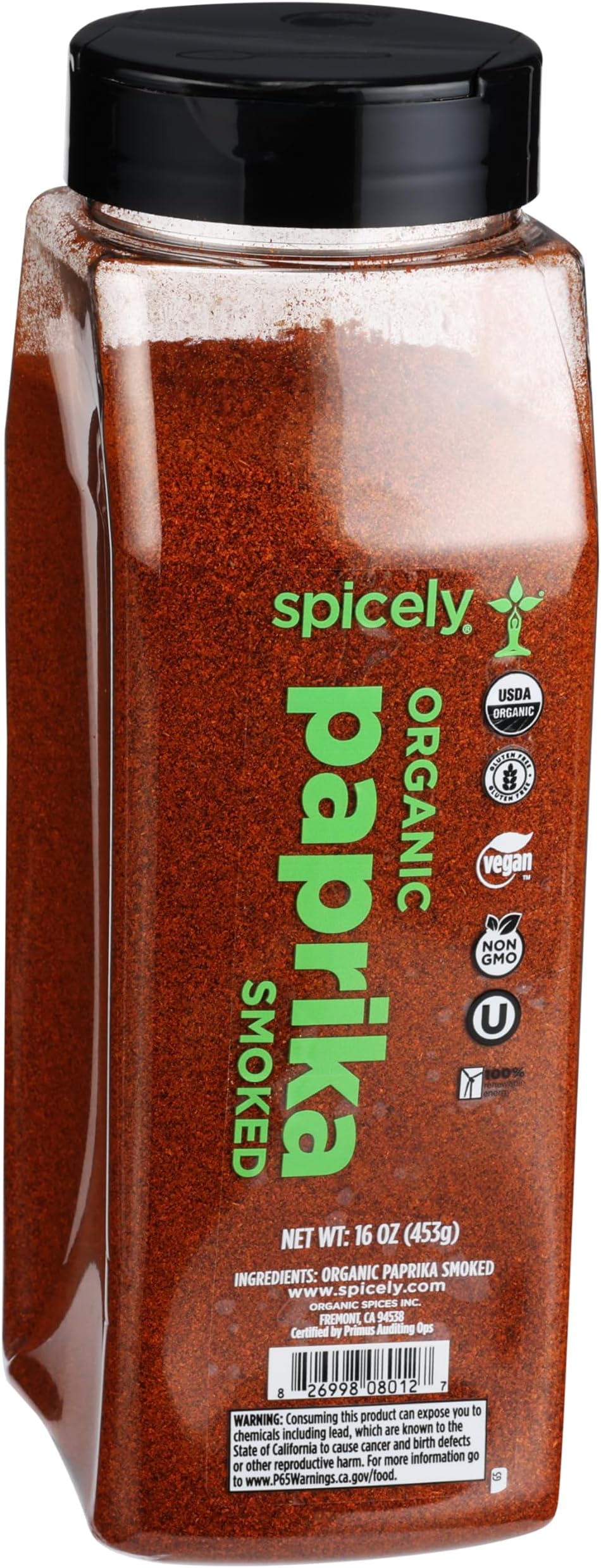 Spicely Organic Paprika Smoked 16 Oz