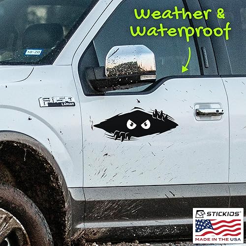Miniatura 5 de Stickios Car Decal - Peeking Monster Bumper Sticker for Cars, Trucks, Golf Carts, Vehicle Windows, Dents & Scratches - Large Vinyl Car Sticker -