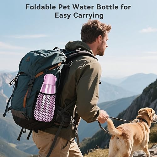 Miniatura 8 de UPSKY Botella de agua para perros  Botella de agua portátil y plegable para perros  Dispensador de agua portátil 3 en 1 para mascotas con contenedor