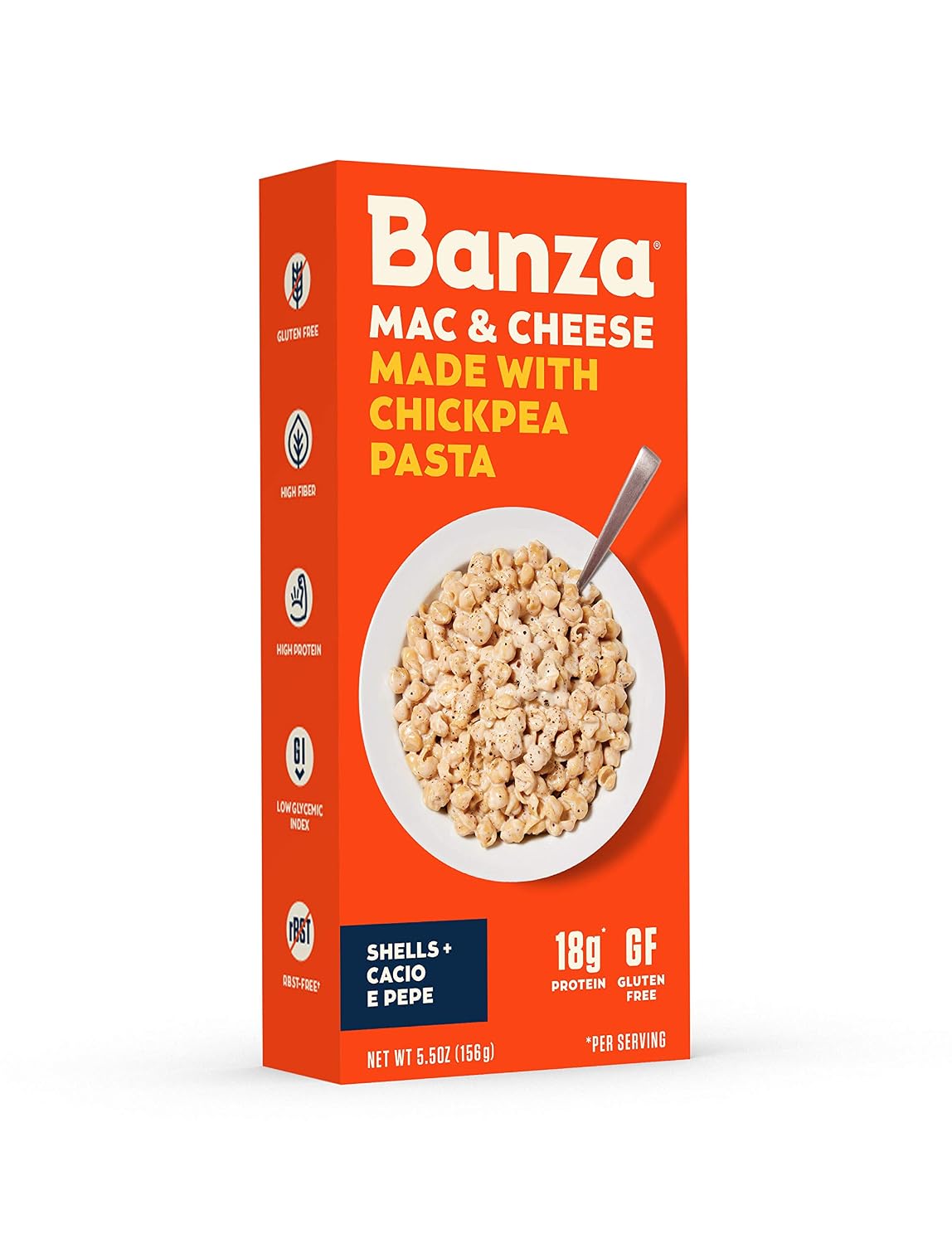 Banza Limited Edition Cacio E Pepe Mac & Cheese, Made with Chickpea Pasta (Pack of 6)
