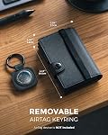 VULKIT Airtag Portefeuille avec porte-clés Hommes Pop up Carte de crédit Portefeuille avec Air Porte-étiquette Trifold ID Fenêtre RFID Blocage (noir)