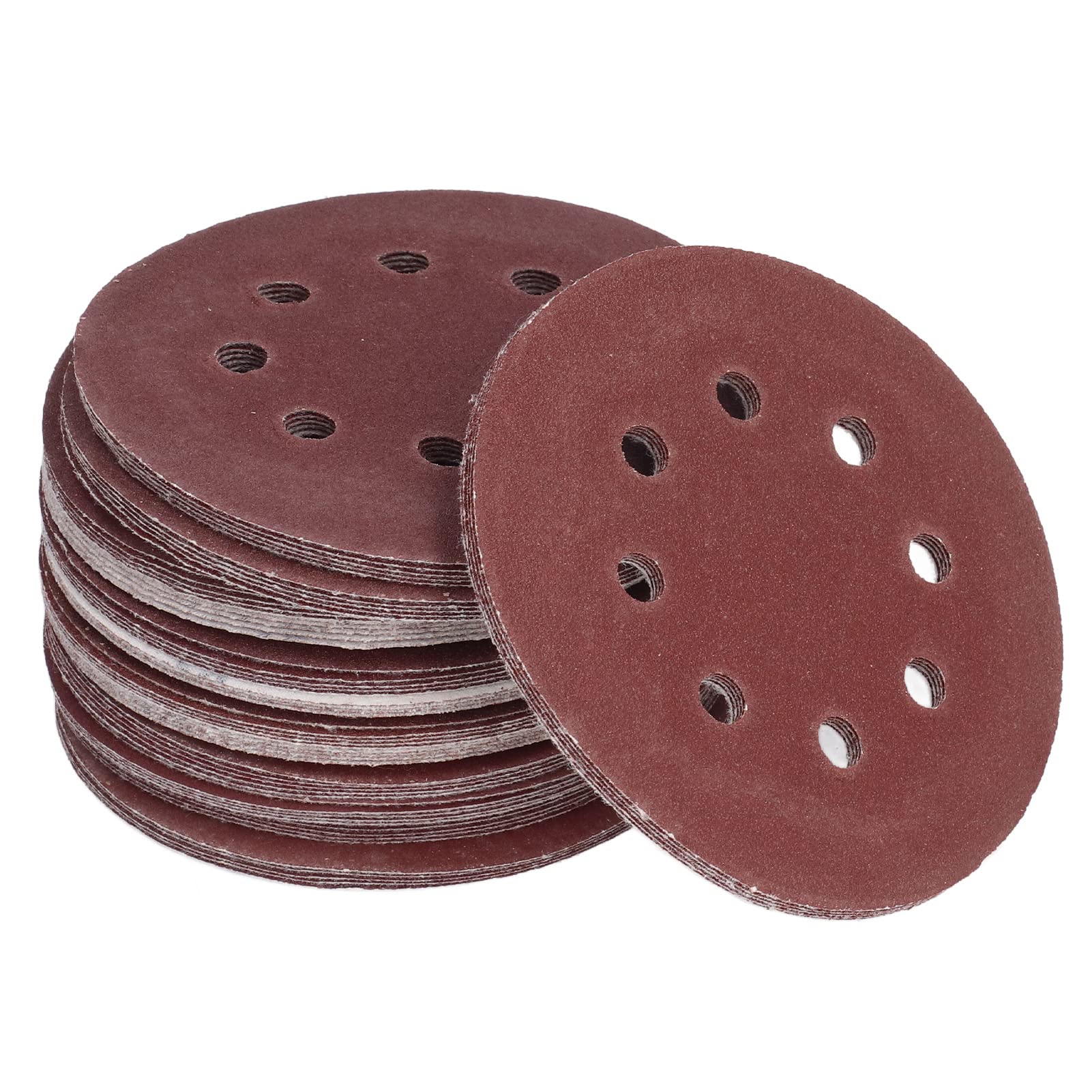 125 pezzi 8 fori carta vetrata rotonda gancio loop dischi abrasivi carburo di silicio lucidatura metallo legno 5 pollici