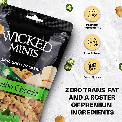 Miniatura 4 de Wicked Minis - Galletas de sopa y ostras, mini sopa inflada con sabor a salina y salada, mezcla de aperitivos salados, adornos para ensalada de