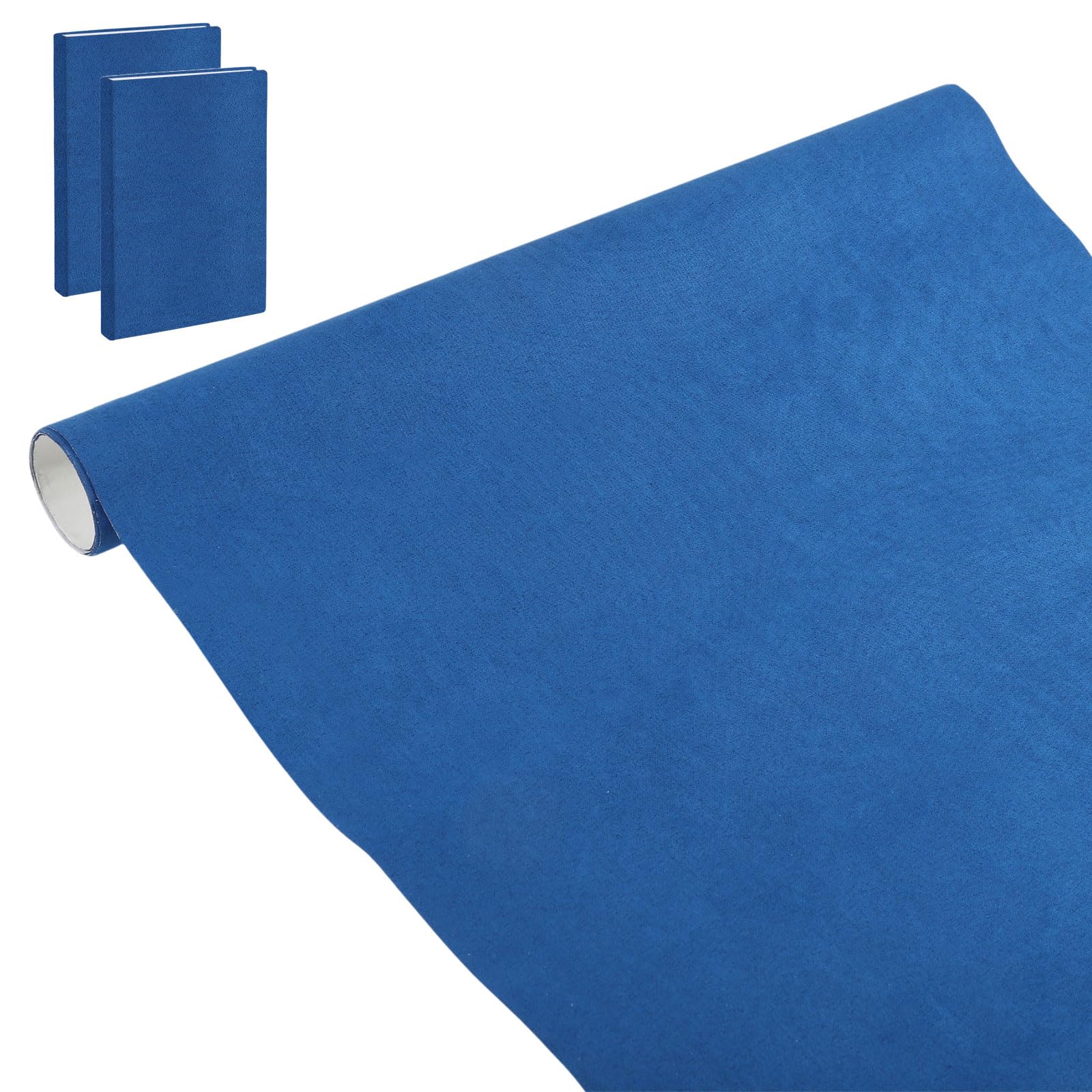 GLOBLELAND Royal Blue Book Cloth for Book Binding 40x17Inch Suede Fabric Surface Paper Backed Washable and Reusable Protective Cover Book Binding Materials for Adult DIY Book Album Cover