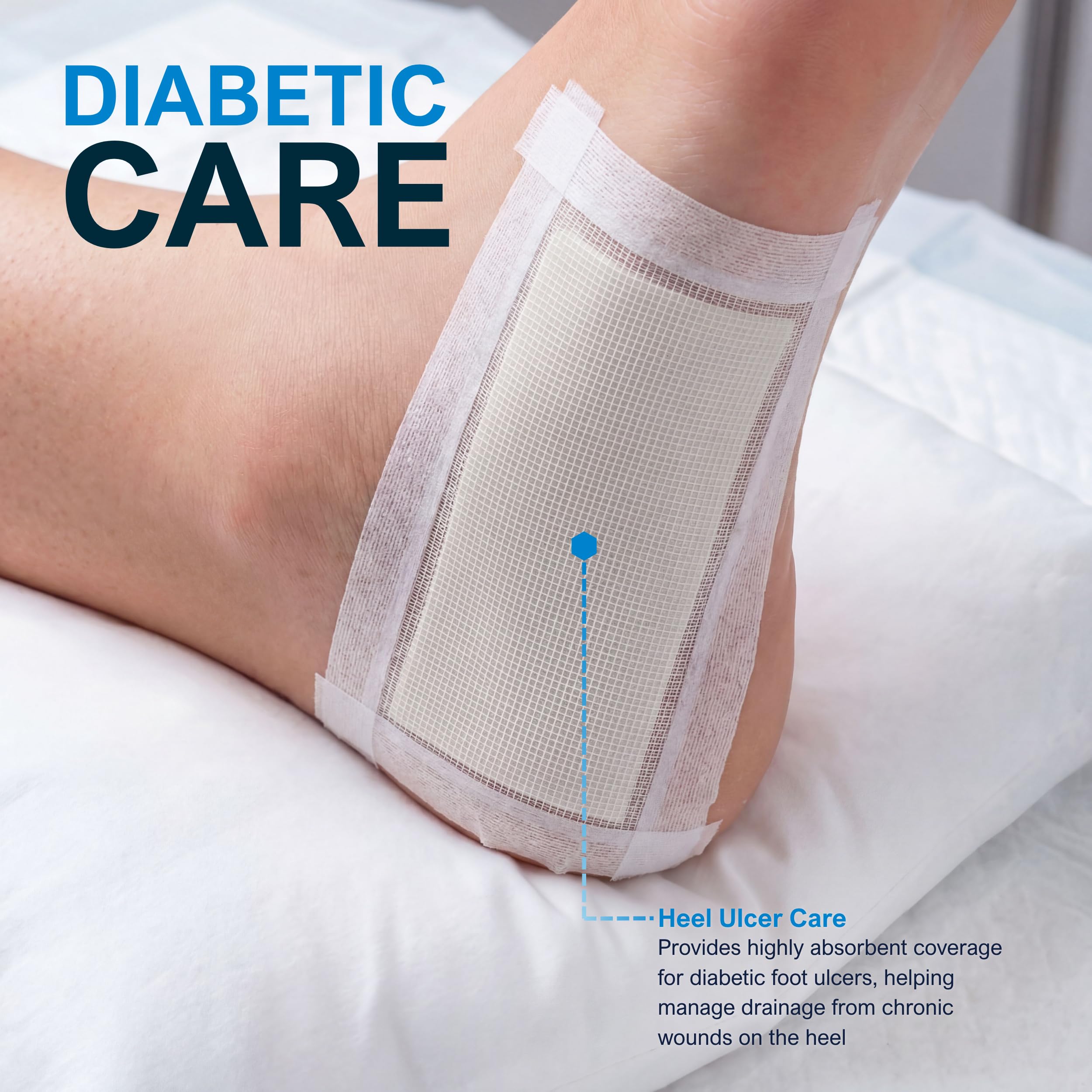 MED PRIDE Alginato de calcio apósitos de heridas | parches, 5-paquete | antimicrobiano, antiadherente relleno, estéril, altamente absorbente y cómodo 4 '' x 8 ''