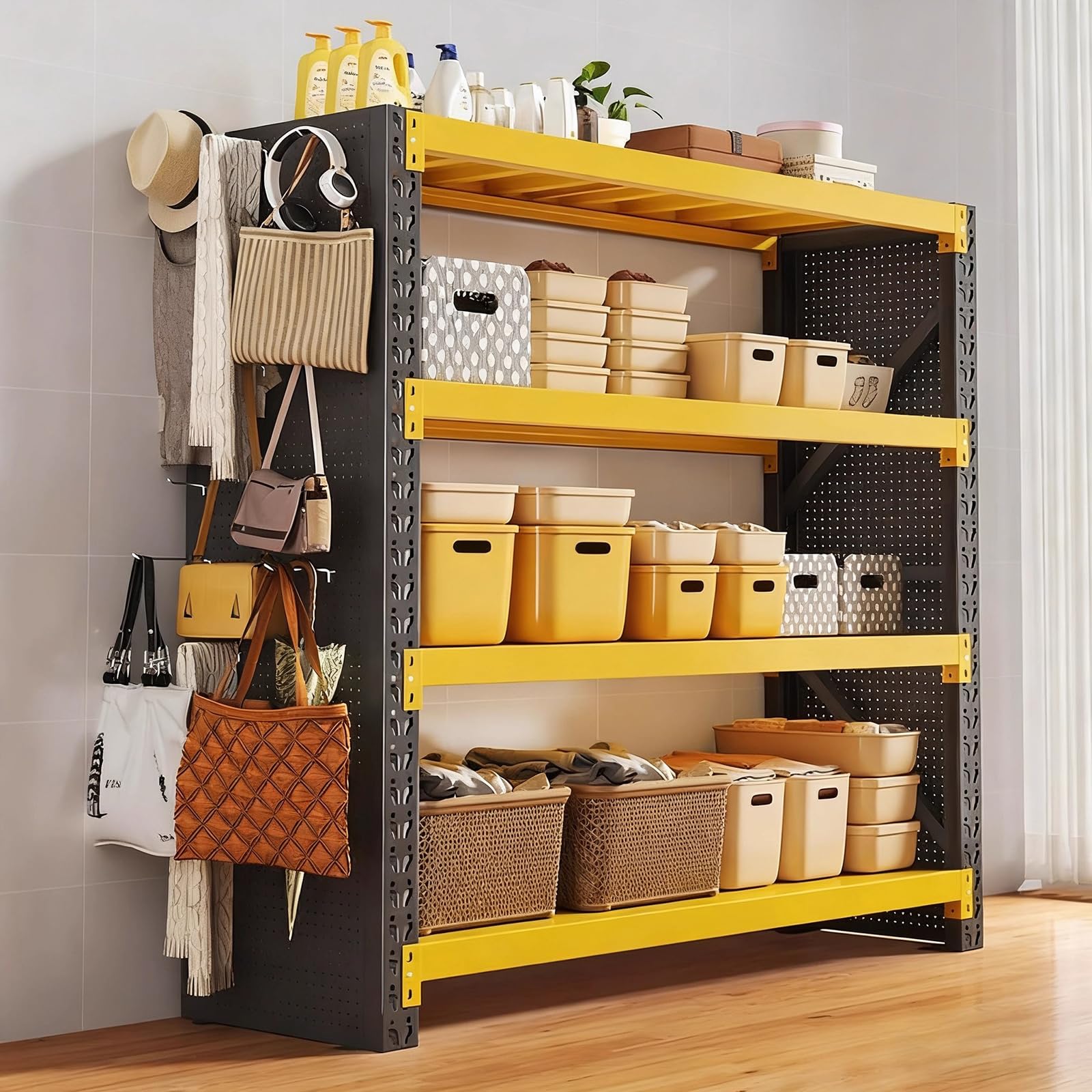 Amazon｜Puhangラック 収納ラック 幅120*奥行50*高さ180cm（4段