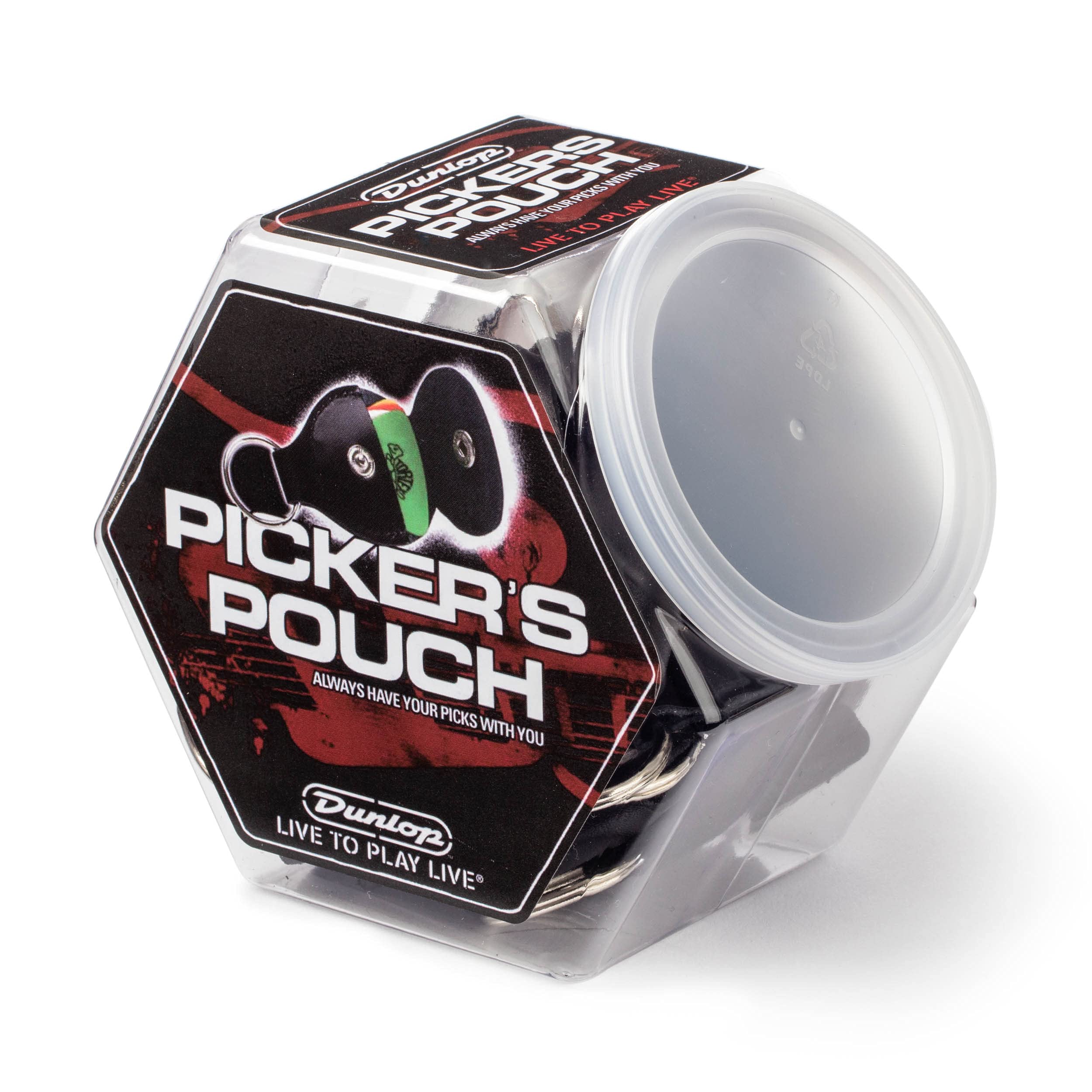 JIM DUNLOP Porta-Púas y porte-clés, Frasco de 16, Negro