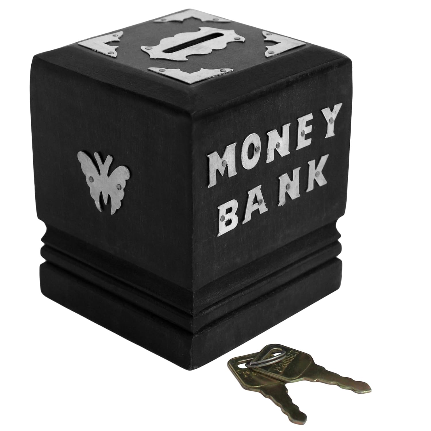 ITOS365 Handmade Wooden Money Coin Saving Box Piggy Bank for Kids