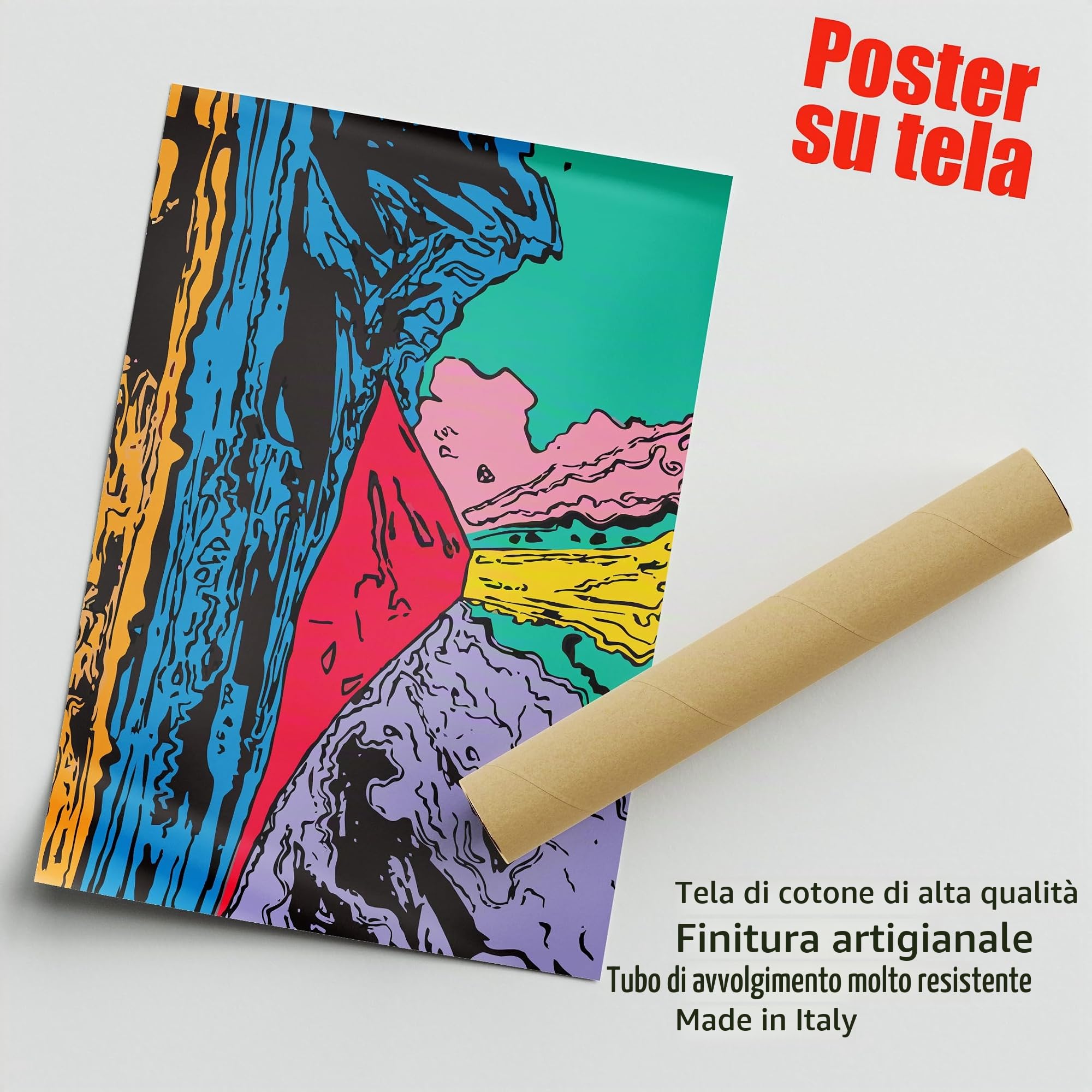 Artis Laboratory PosterAndy Warhol Riproduzione Vesuvio Napoli 100x150cm - Stampa su Tela Artistica SENZA CORNICE, Quadri Moderni Soggiorno, Arredo Casa Ufficio, Eco-Friendly, Made in Italy