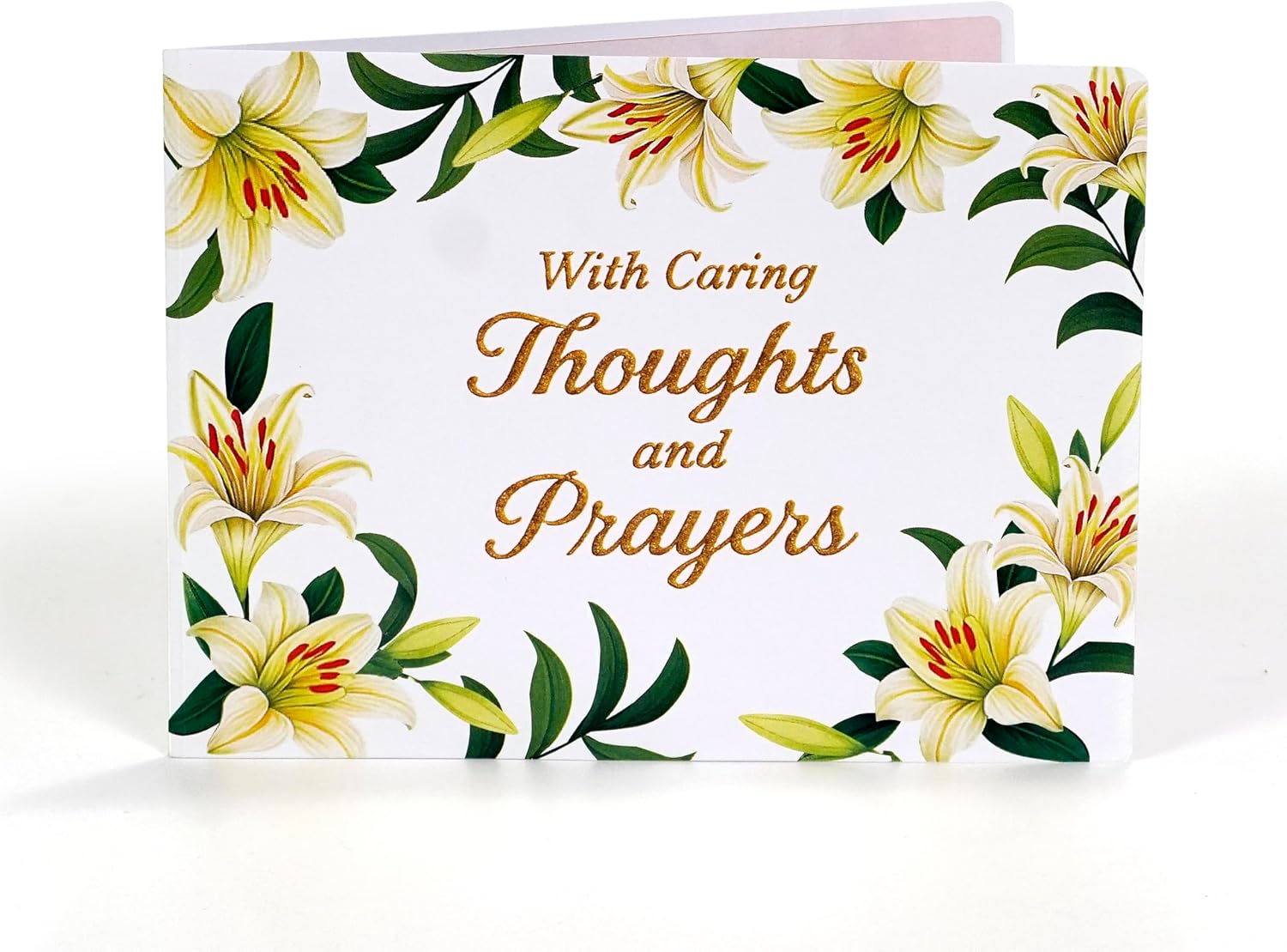 CUTPOPUP Religious Sympathy Card Pop Up 3D, with Caring Thoughts and Prayers, Blank Note Cards with Envelope (Lily with Cross) - Image 6
