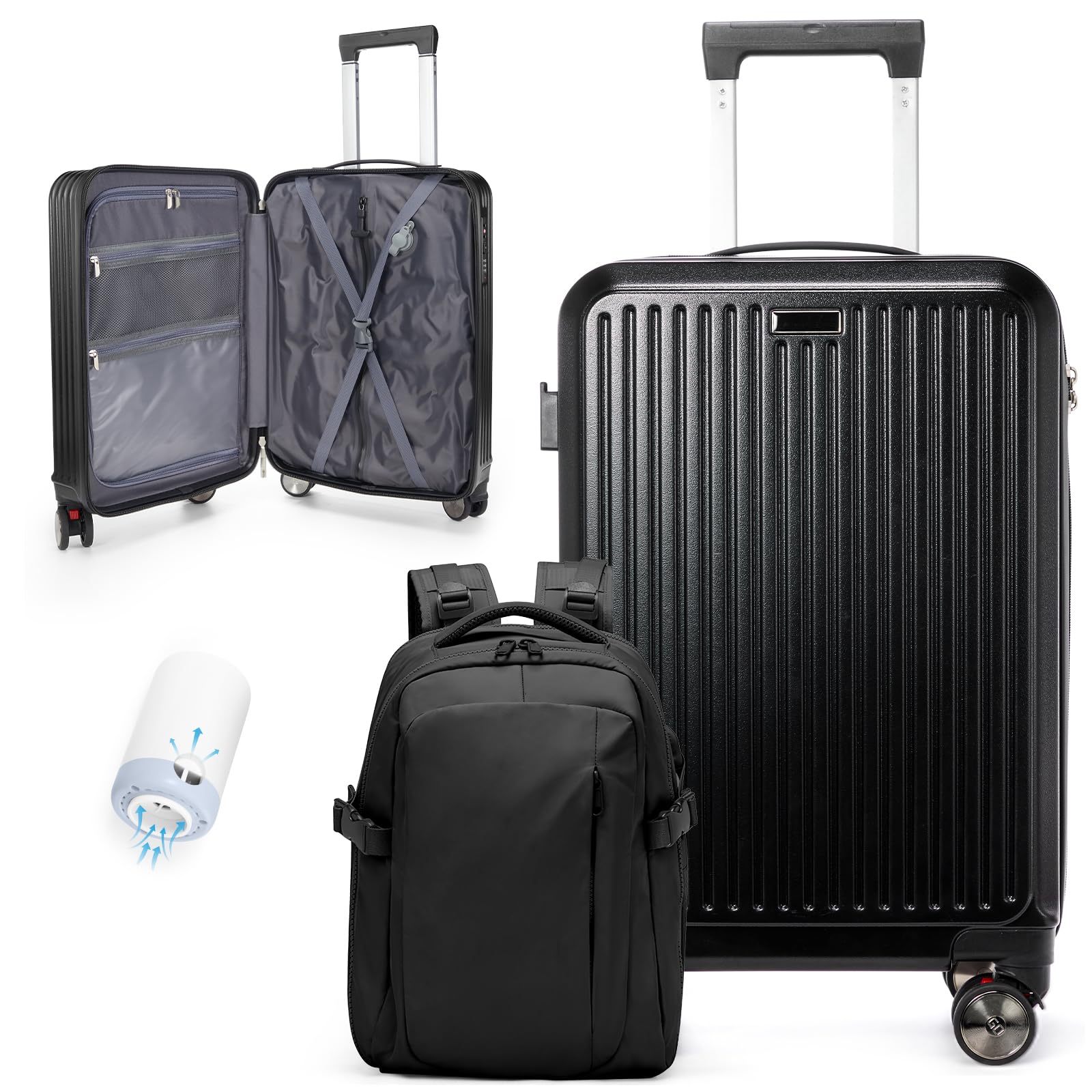 BJLFS Borse da Cabina per Ryanair 40x30x20 Zaino Wizzair Sottovuoto da viaggio 40x20x25 Bagaglio a Mano con compressione sottovuoto,Zaino Easyjet 45x36x20,Zaini Casual per laptop da 14 pollici
