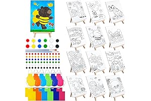 Valentine's Mini Canvas and Paint for Kids: Tenceur 48 Piece Creative Fun