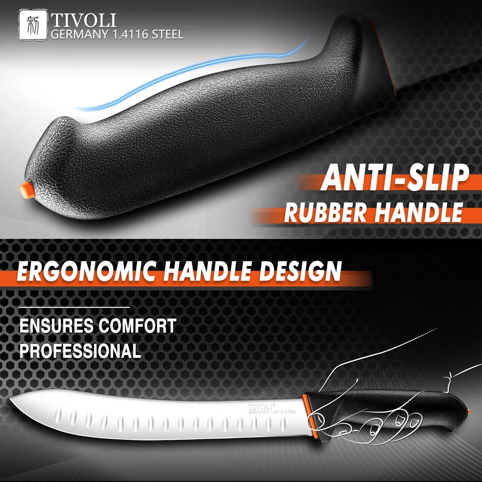 TIVOLI Bullnose Knife 10 Inch - Butcher Knife with Non-Slip Softgrip — Amazon image 4