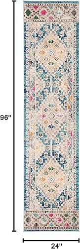 Vista 20 de Safavieh Madison Collection MAD418F - Alfombra de área con diamantes, Polipropileno, Azul Oscuro/Amarillo