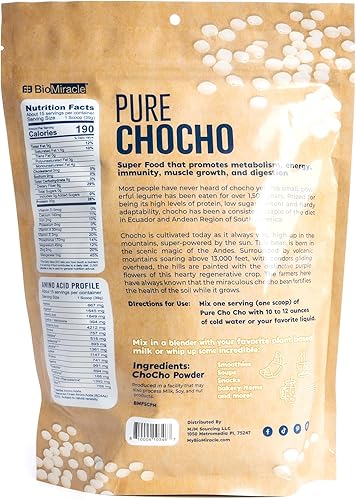Miniatura 2 de BioMiracle Hydrolyzed Pure Chocho All Plant Protein 0.71 oz Sin gluten, sin OMG, vegano, a base de plantas, apto para dieta cetogénica (15 porciones)