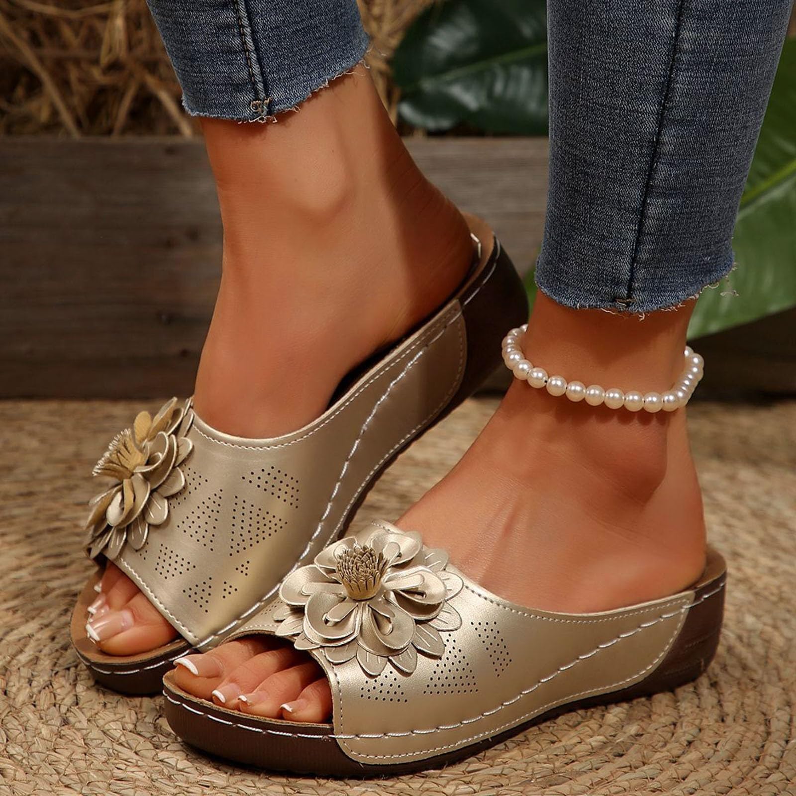 Wide Fit Sandals For Women Womens Sandals And Slides Wedge