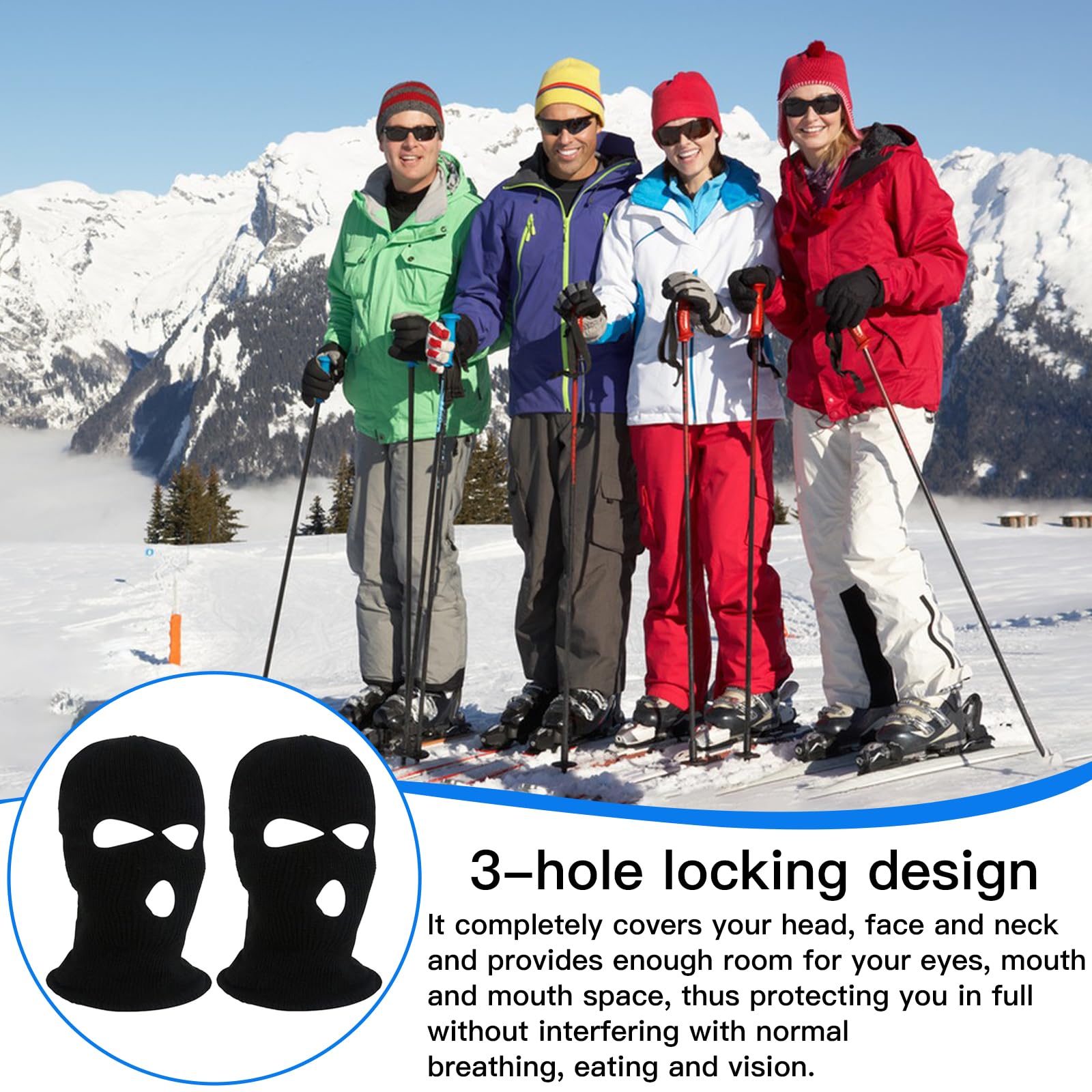 2 Pezzi Passamontagna Balaclava, Moto Sottocasco, Passamontagna Traspirante per Il Viso, Maschera-Unisex, Taglia Unica