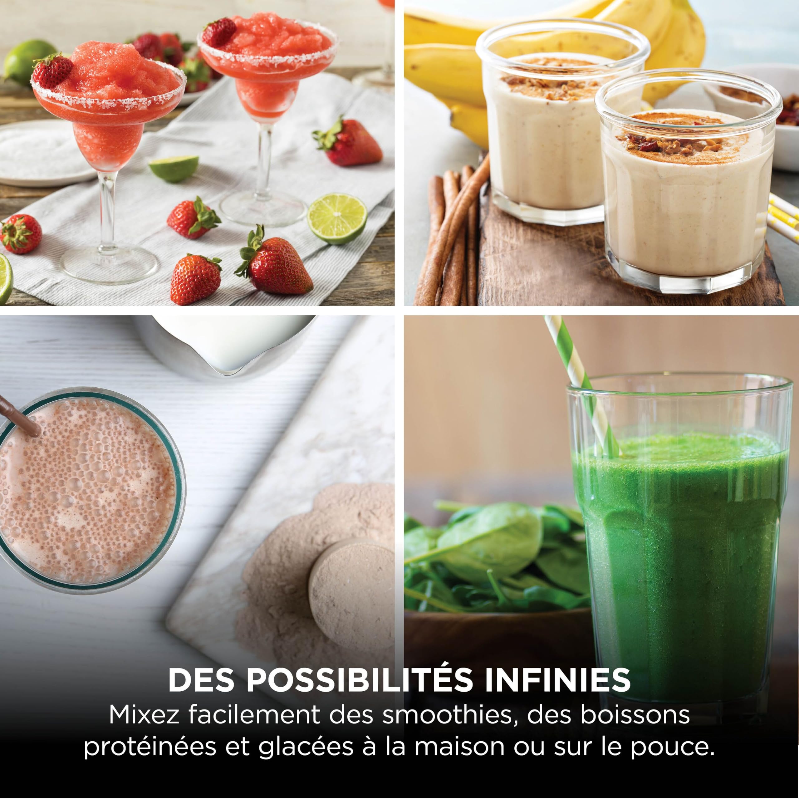 Ninja Blast Blender portable, 530 ml, couvercle résistant aux fuites et bec verseur, mini blender sans fil puissant, rechargeable, smoothies, shakes, mixe fruits et glaçons, Canneberge, BC151EUCR