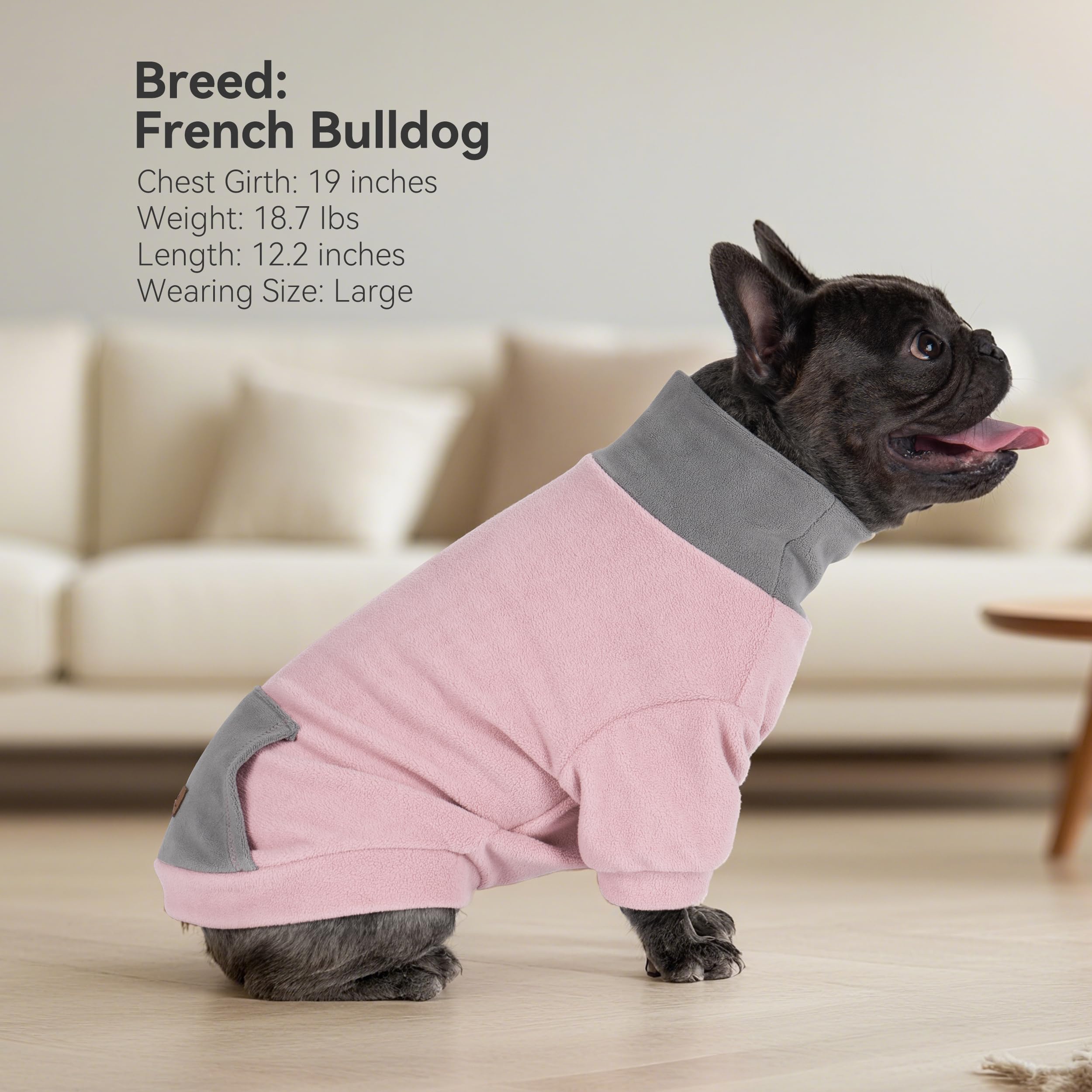 cyeollo Hundepullover für große Hunde, dehnbares, weiches Fleece, Sweatshirt für Hunde, Jungen und Mädchen, Rollkragen, warm, Winterkleidung für große Hunde mit Ärmeln, Rosa und Fuchsia, Größe 3XL, 2