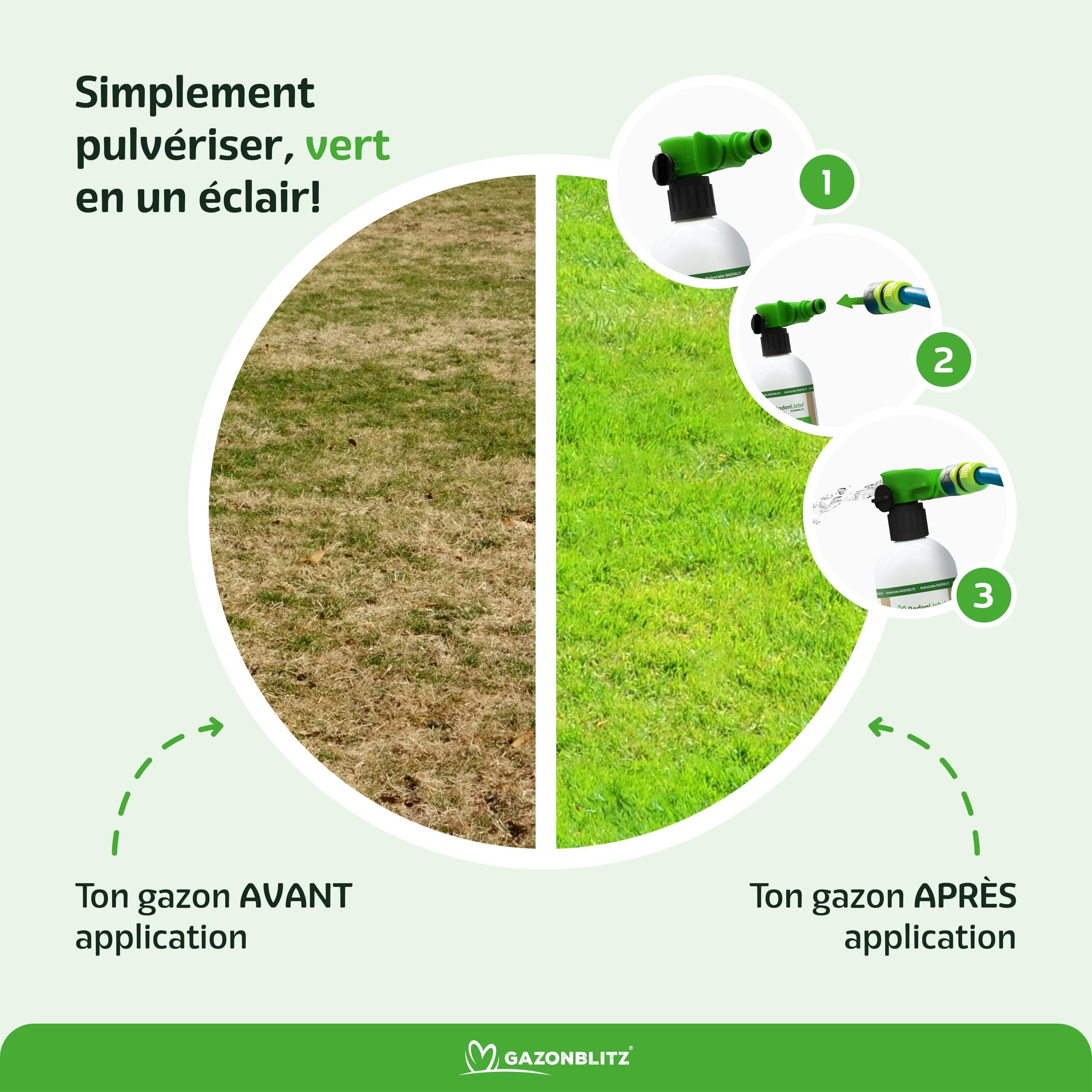 GAZONBLITZ Engrais d'été liquide 5 L pour gazon vigoureux avec vaporisateur