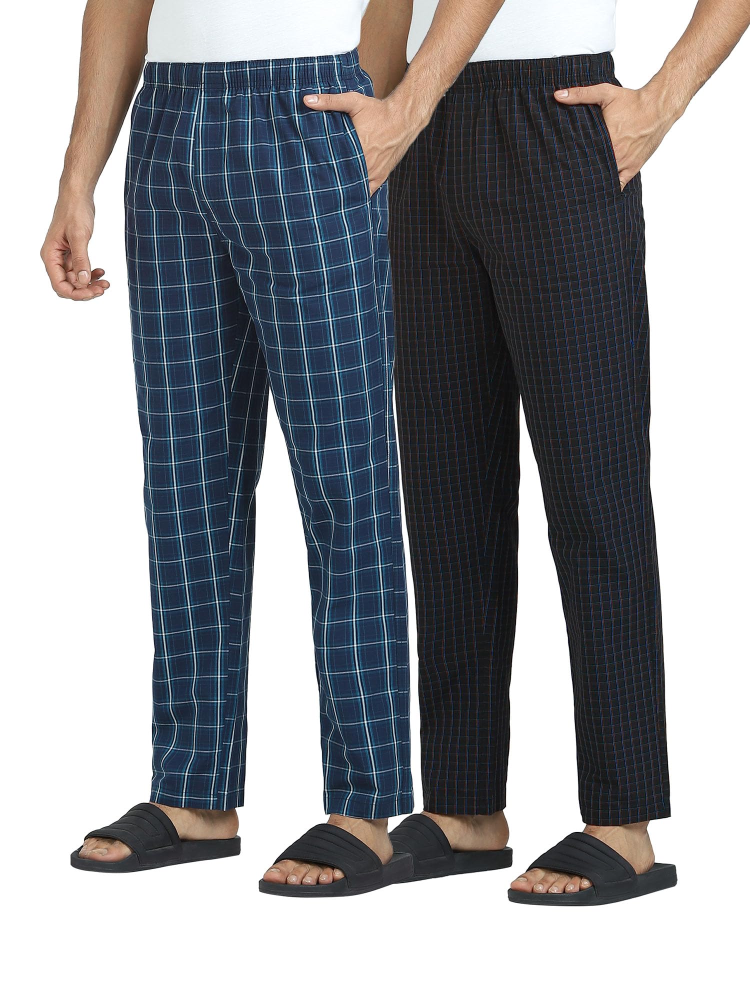 XYXXMen's Checkmate Combed Cotton Regular Fit Pyjama (Pack of 2)