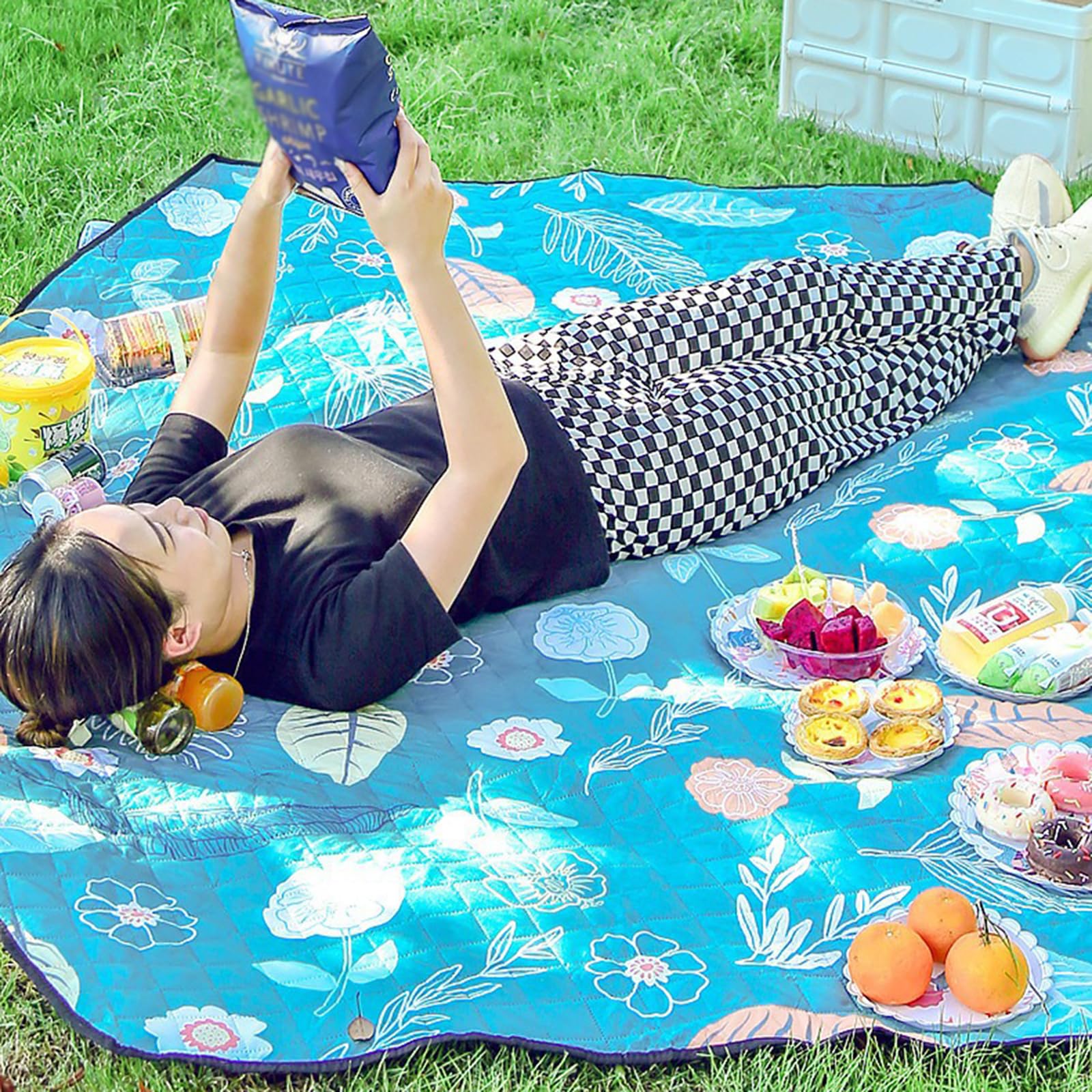 2pcs Coperta da Picnic Impermeabile Pieghevole Grande Telo Spiaggia Antisabbia Telo da Mare Grande Coperta da Spiaggia Tappetino da Picnic Telo da Campeggio Parco Giardino Spiaggia