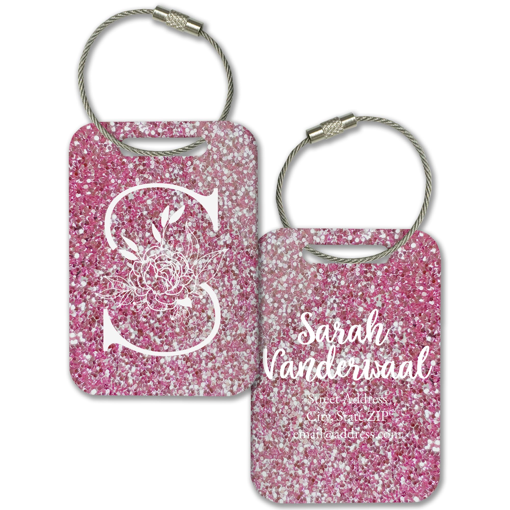 Personalized Monogram Name Tag for Luggage (3 or 6 Count Pack) | Custom Tag for Suitcase | Acrylic Name Tag for Travel | Choose Your Font & Color |