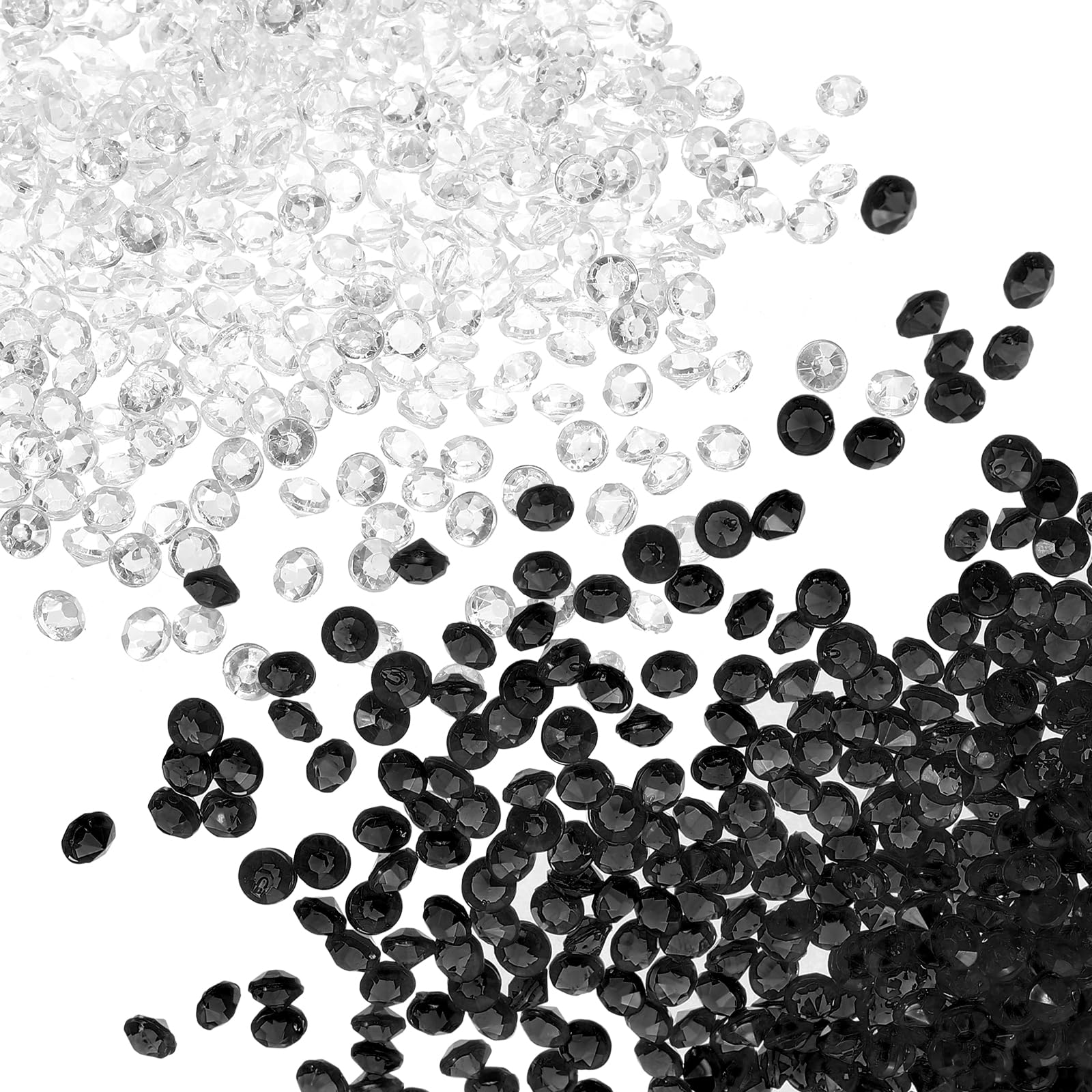 PATIKIL 6000Pcs Clear Acrylic Wedding Diamonds 4mm Table Scatter Confetti Crystals Vase Fillers Gems for Table Centerpiece Bridal Shower Party (4000Pcs Clear and 2000Pcs Black)