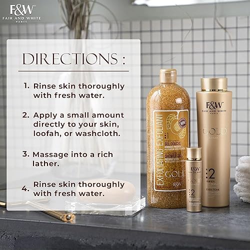 Miniatura 6 de FAIR & WHITE Gold Precious Scrub Exfoliante Body Wash 31.8 fl. oz.  31.8 fl oz