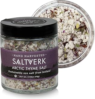 Saltverk Arctic Thyme Sea Salt, 2.82 Ounces of Handcrafted Gourmet Salt Flakes