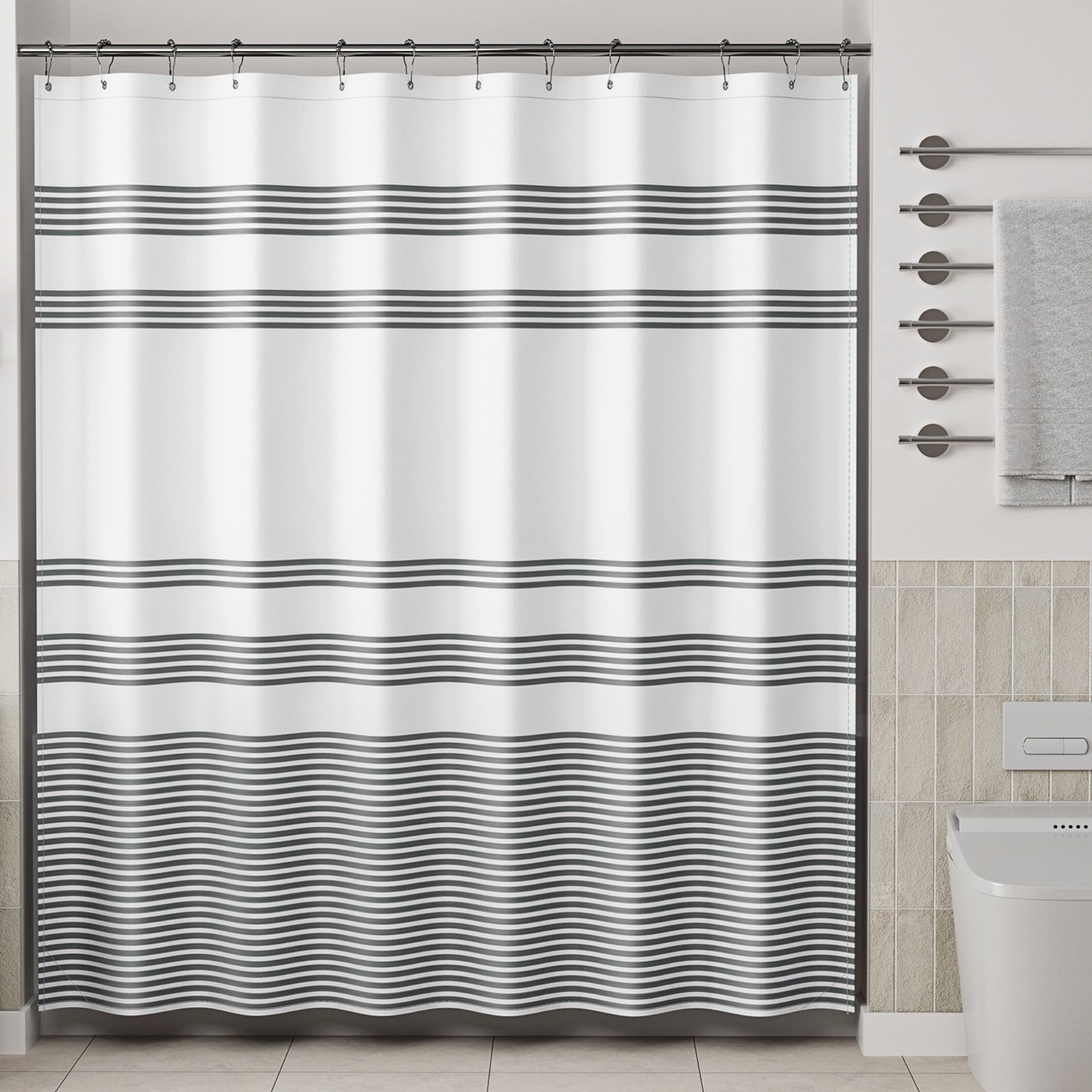 NECHEGI Shower Curtain Washable Cloth Bathroom Shower