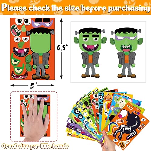 Miniatura 4 de Moon Boat 70 hojas de calcomanías de Halloween para niños,