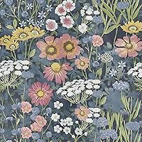 Orainege Vintage Boho Daisy Peel and Stick Wallpaper 17.7" x 118.1" Removable Floral Contact Paper for Bedroom Living Room Decor