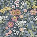 Orainege Vintage Floral Wallpaper Peel and Stick Wallpaper Floral Contact Paper 17.7in x118.1in Boho Daisy Self Adhesive Removable Wall Paper for Bedroom Decorative