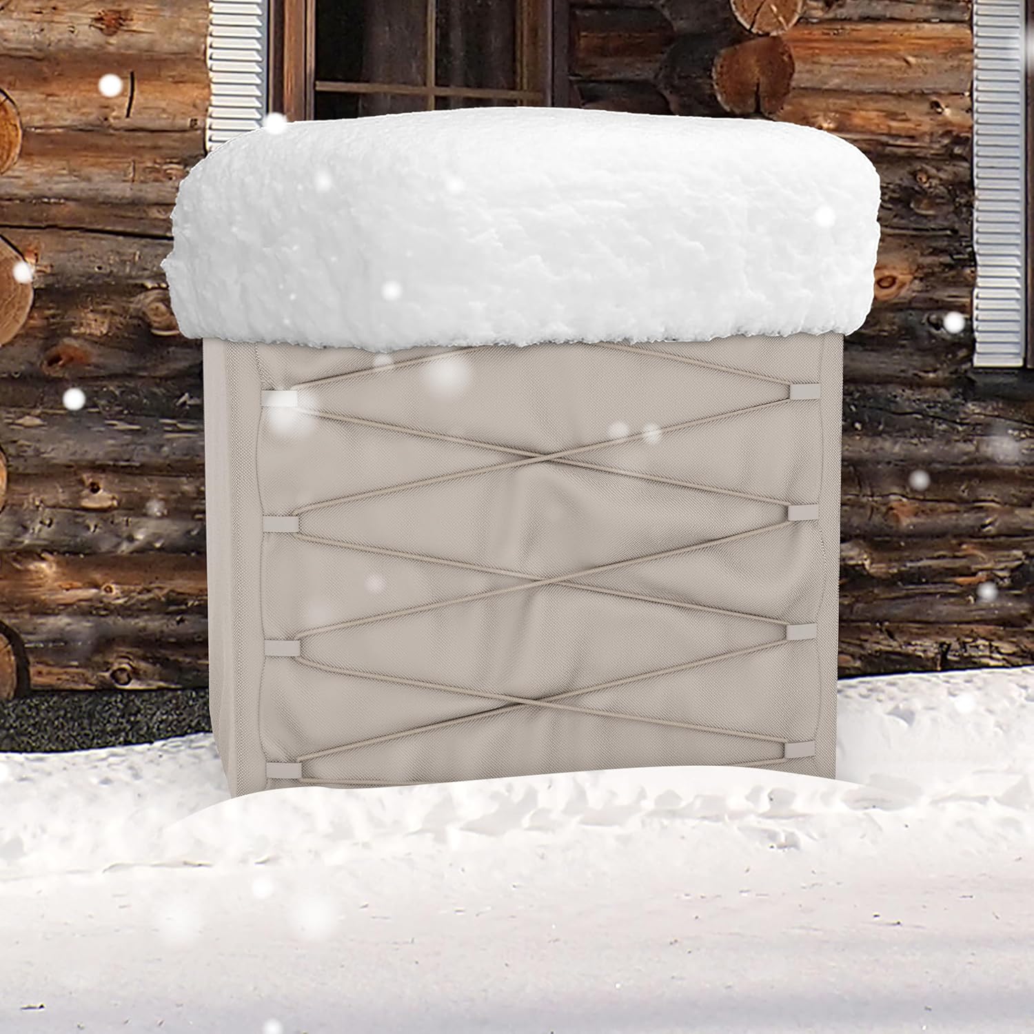 Air Conditioner Cover For Outside Units - Central AC Unit Covers - Dual Shoelace Drawstring For Snug Fit