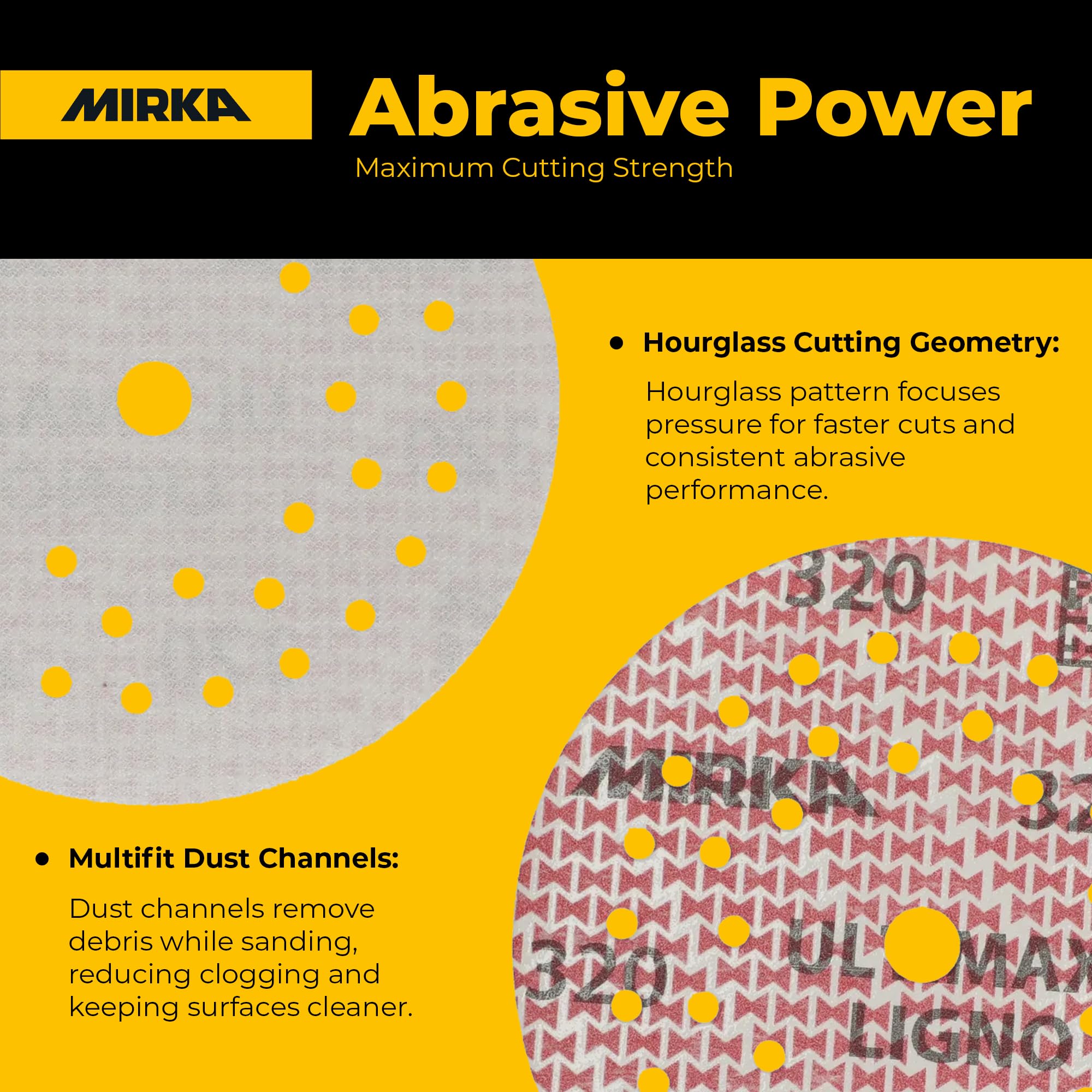 Mirka Ultimax Ligno - Disco de lijado multiajuste de 6 pulgadas 120