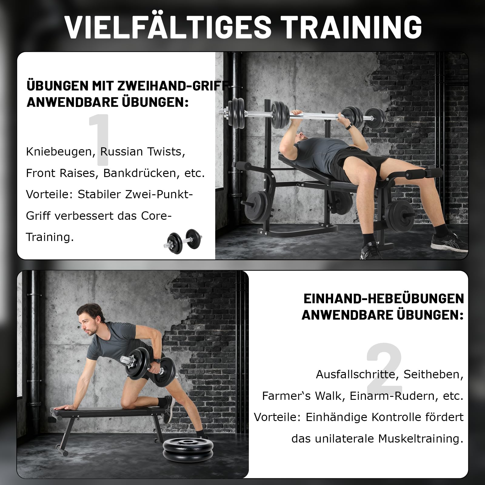 Hantelset 10 kg | 15kg | 30kg Einzelhantel - Hanteln Set - Stange 30 mm - Kurzhanteln Frauen und Männer - Hantel Set - Gusseisen Kurzhantelset - Kurzhantel