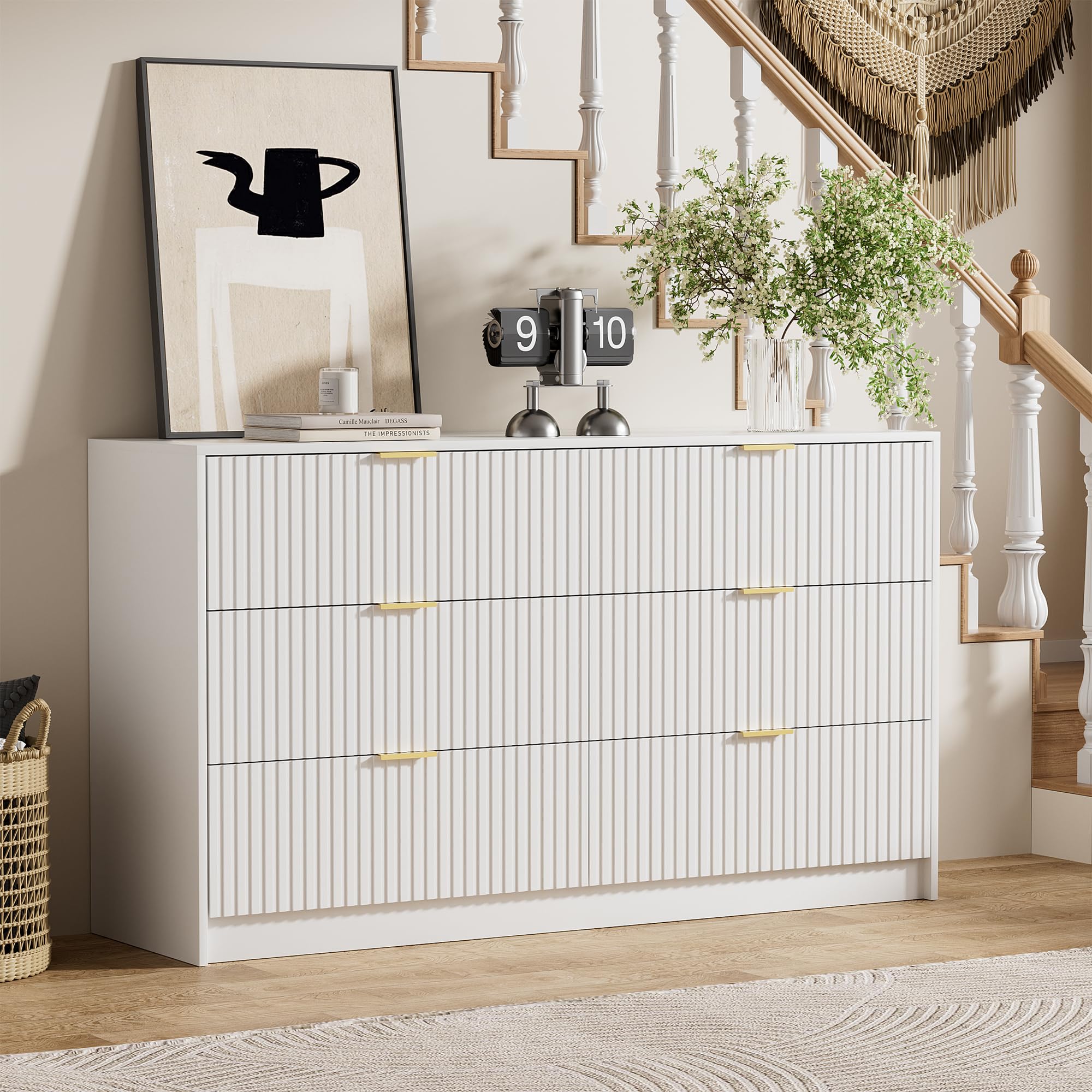 Furniway White Dresser for Bedroom