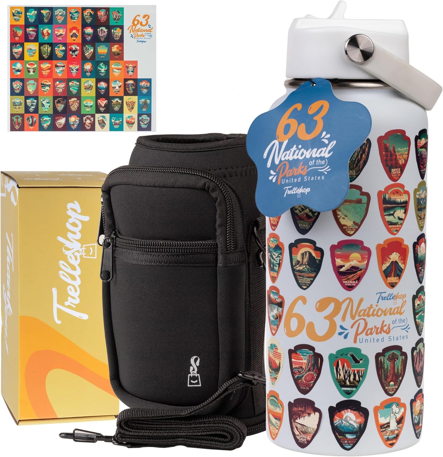 National Parks Water Bottle with Stickers – Ideal for Travelers National Parks Water Bottle with Stickers – Ideal for Travelers