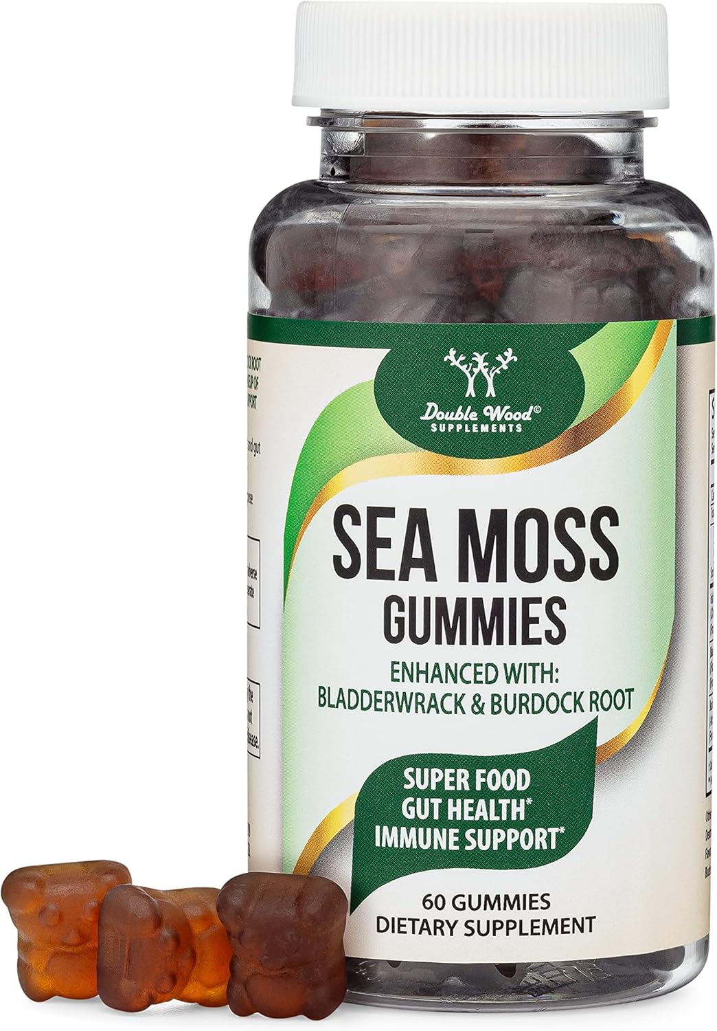 Double Wood Supplements Sea Moss Gummies for Adults Max Strength 3