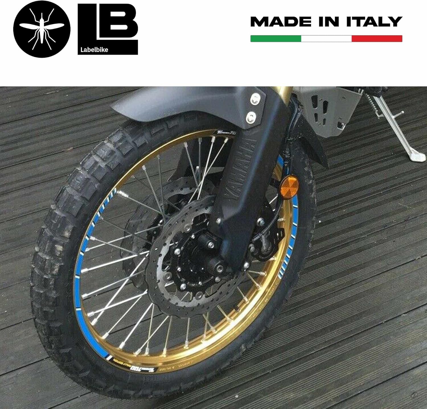 labelbike - Stickers Stripes Motorcycle Rims Wheels Tuning Protection Kit Compatible Yamaha Tenere 700 Rally Edition