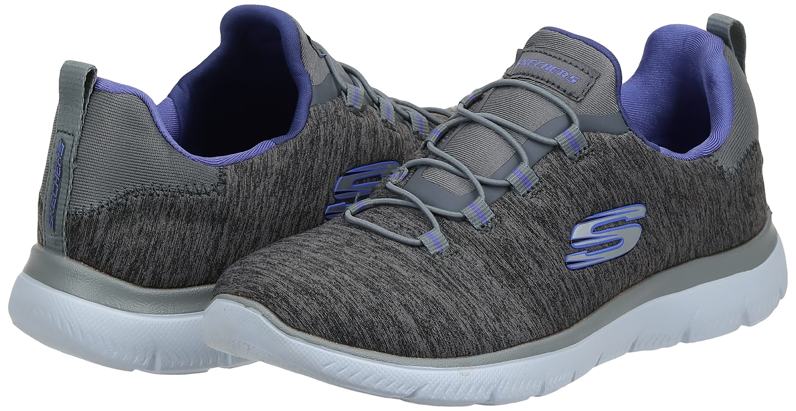 Skechers Women's Summits - Quick Getaway Sneaker: 11 Charcoal/Purple