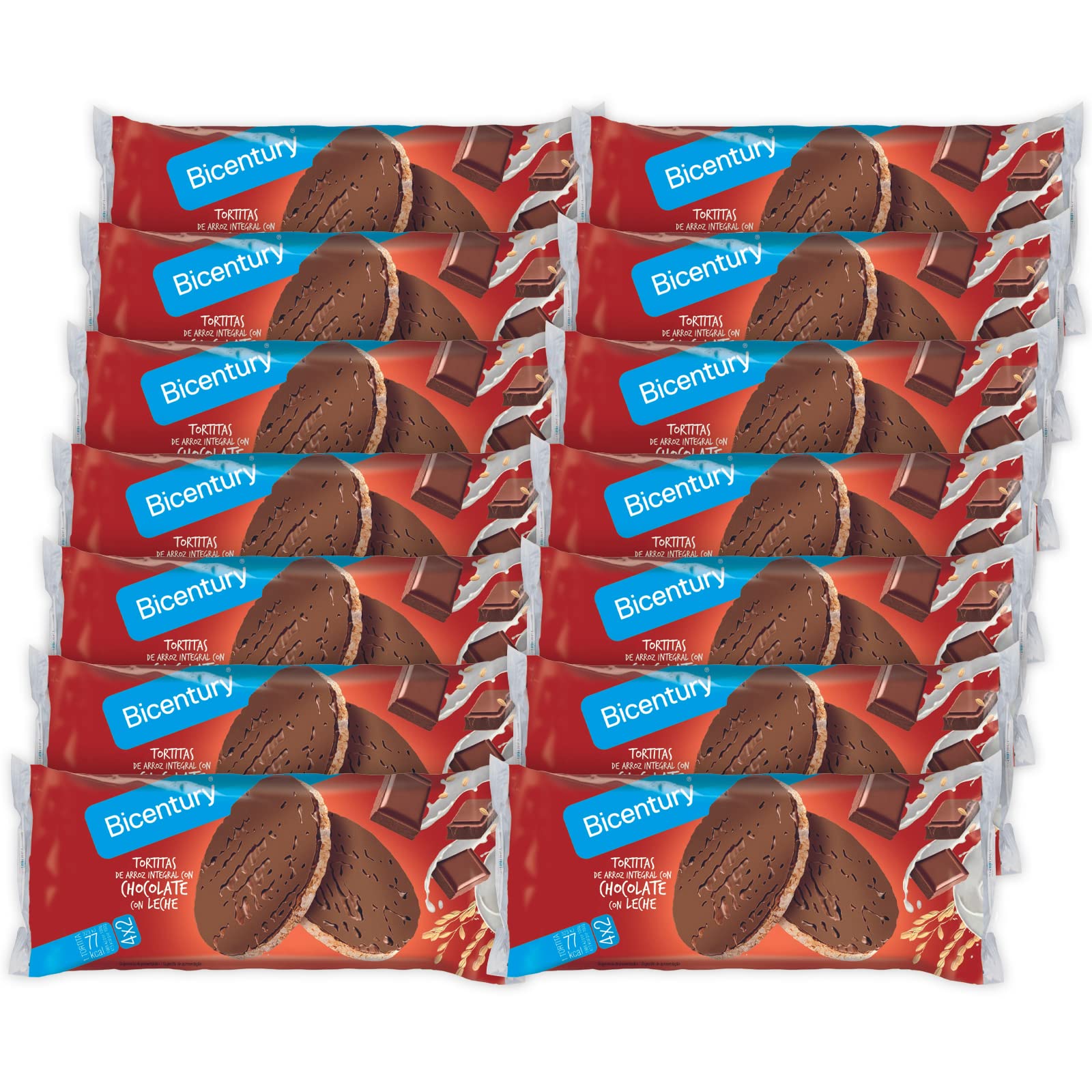 Bicentury - Tortita de arroz integral con chocolate leche (14 unidades)