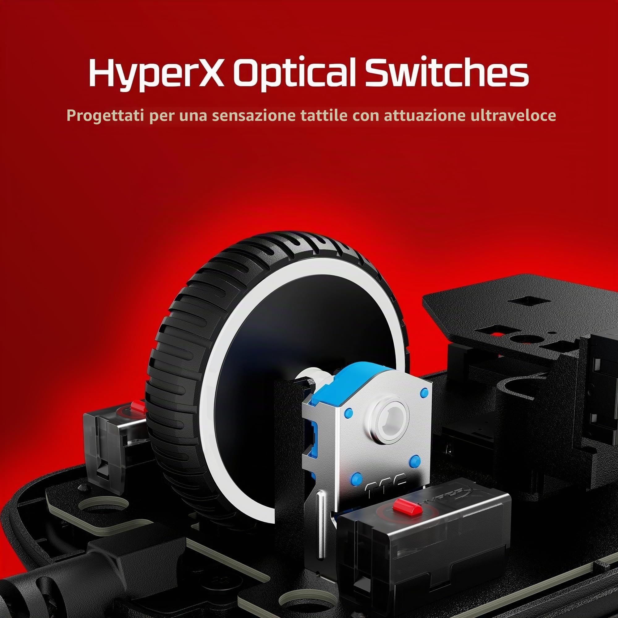 HyperX Pulsefire Saga, Mouse Gaming Cablato Modulare RGB, Nero | Ultra Leggero 69 g, Sensore HyperX 26K, 8000 Hz, 6 Pulsanti