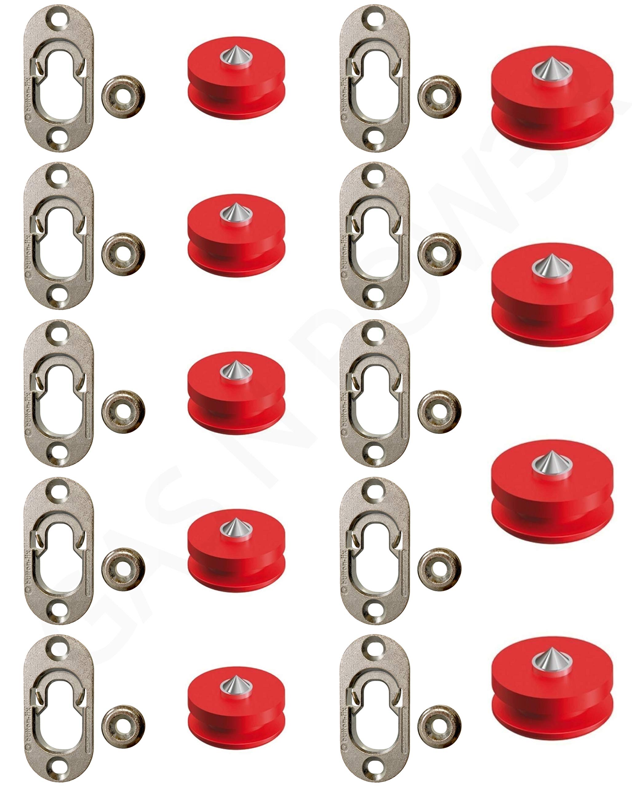 Button Fix Type 1 Metal Fix Bracket Fixing with Stainless Steel Retaining Spring for Fire Retardant Panels, Marine Interiors, Vibration & Shock Tested + Marker Tools x10 + 10 Marker Tool's