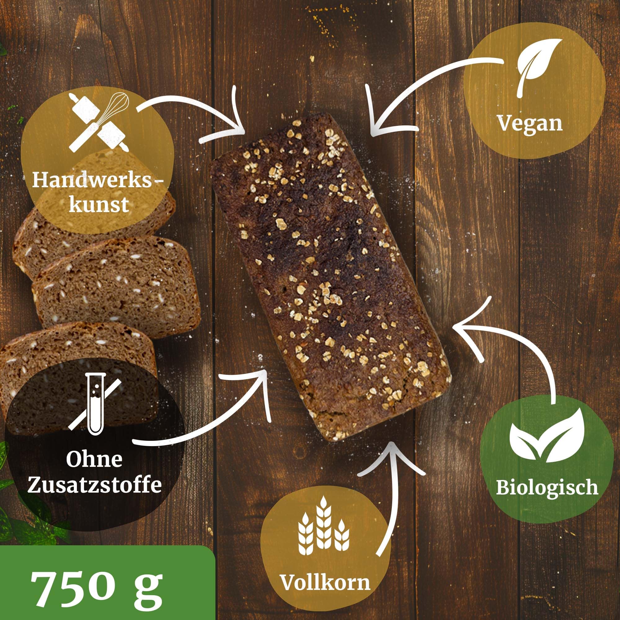Bäckerei Spiegelhauer Bio Gerstenkeimbrot 750g I Bio Brot ohne Hefe mit gekeimter Gerste