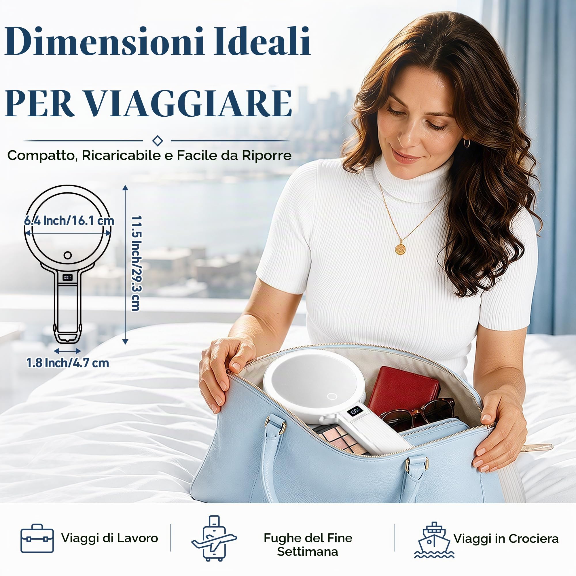 MIYADIVA Specchio Ingranditore Illuminato 1X/30X — immagine 6 di 16