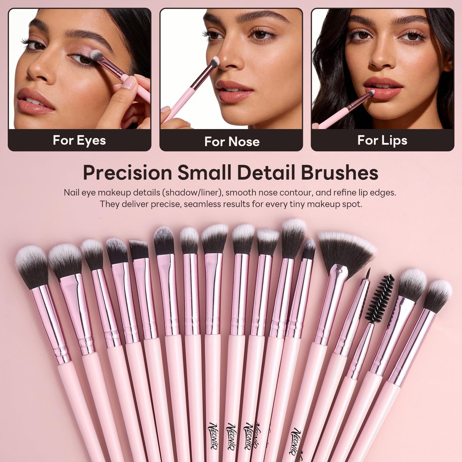 Set di 25 pennelli da trucco con custodia da viaggio, kit di pennelli professionali per fondotinta, correttore, cipria, ombretto e fard, strumenti cosmetici essenziali, set regalo portatile da