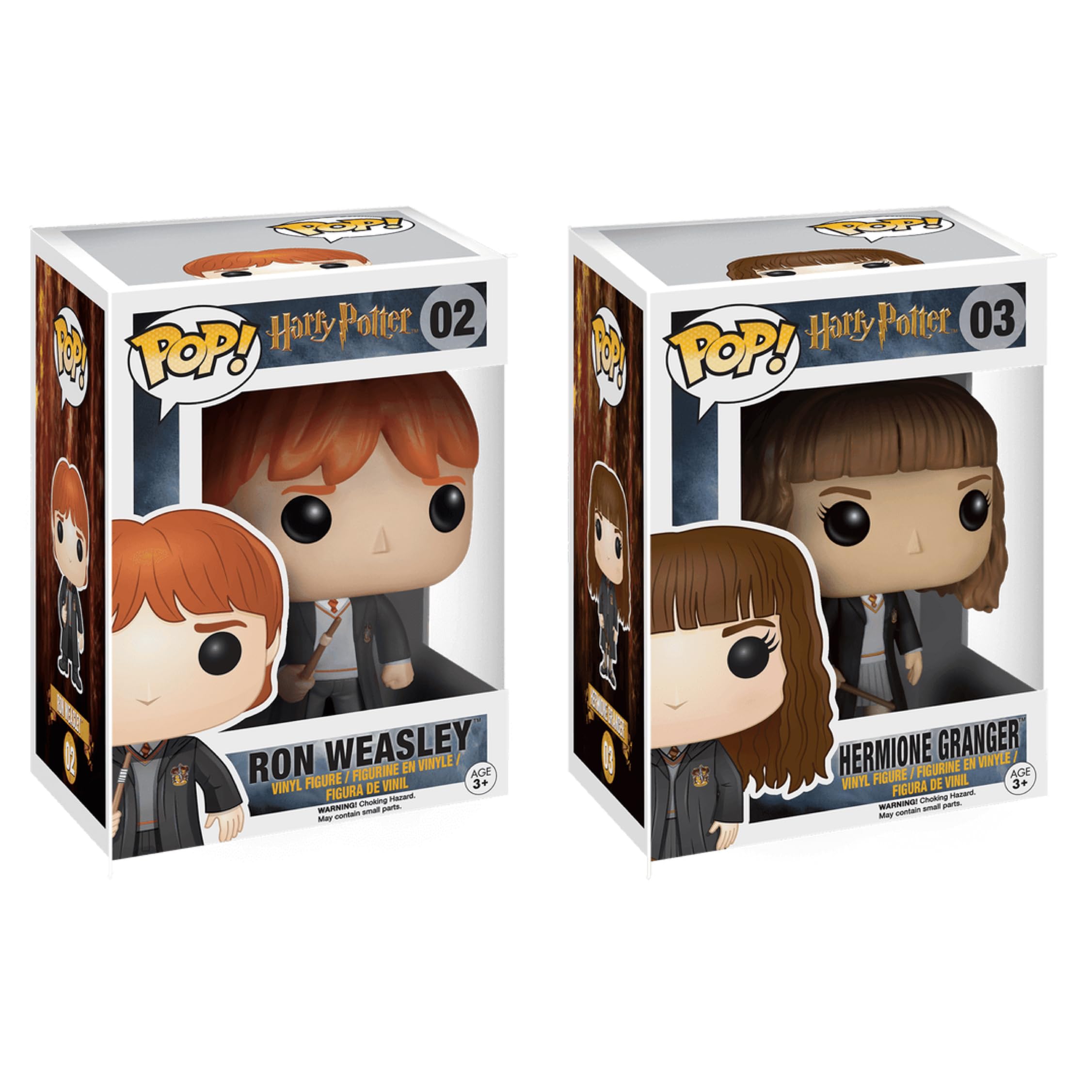 Funko Pop! Movies: Harry Potter 2-Pack – Ron Weasley (#02) & Hermione Granger (#03) Collectible Vinyl Figures