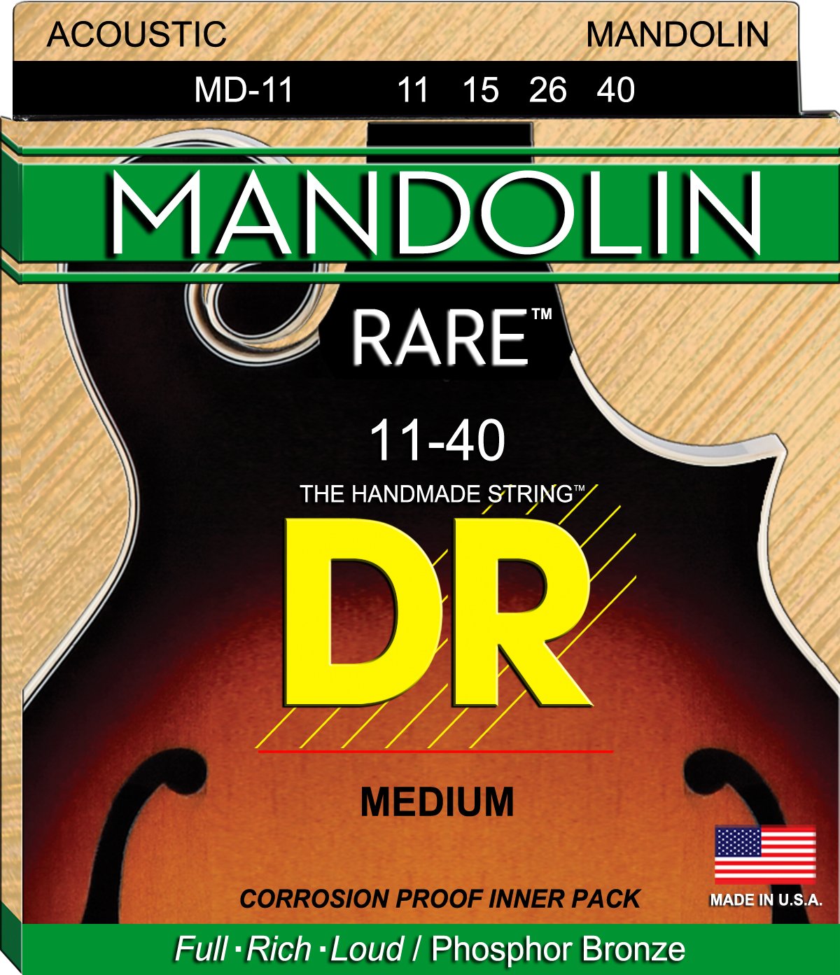 DR Strings Mandolin: 11, 15, 26, 40